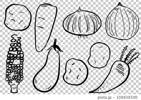 單色蔬菜插圖集 單色蔬菜插圖集 108938500