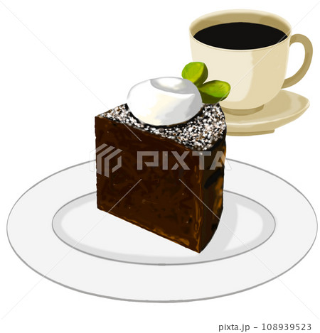 コーヒーとチョコレートケーキのセット コーヒーとチョコレートケーキのセット 108939523
