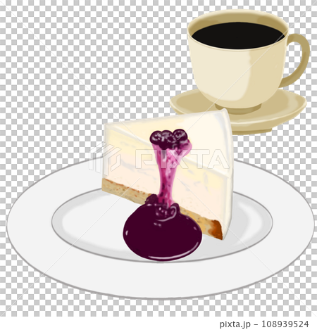 Coffee and rare cheesecake set 108939524