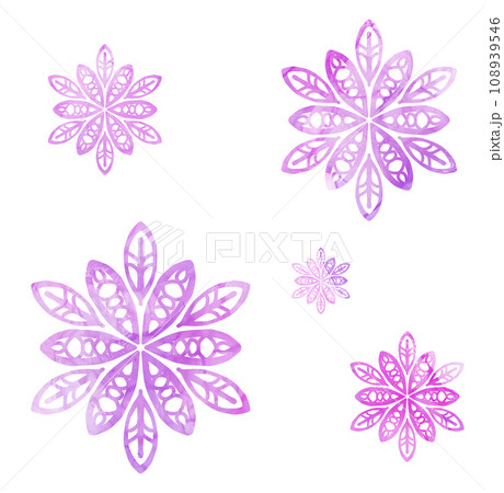 綺麗で幻想的な雪の結晶のイラスト 108939546