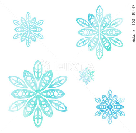 綺麗で幻想的な雪の結晶のイラスト 108939547