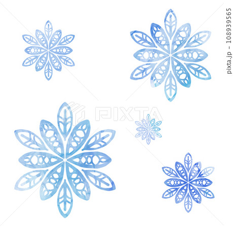 綺麗で幻想的な雪の結晶のイラスト 108939565