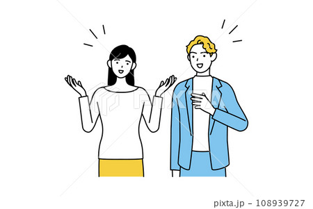 英会話、白人男性と英語で会話する日本人女性 108939727