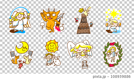 可愛くてポップなタロットカードイラスト03 108939886