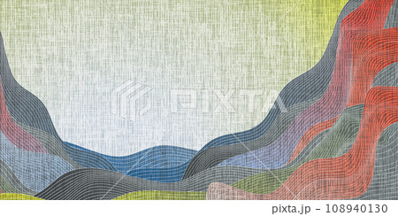 波　和柄　カラフル　模様　背景	 108940130