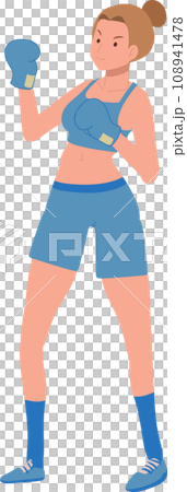 Active Sports Woman Boxing with Confidence. Powerful Female Boxer in Gym Workout Session Active Sports Woman Boxing with Confidence. Powerful Female Boxer in Gym Workout Session 108941478