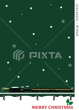 SLのクリスマスカード 縦 緑 108941655