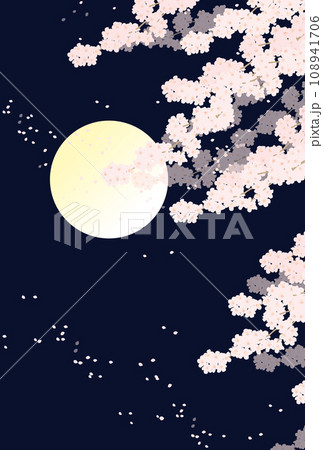 満月と夜桜のイラスト 満月と夜桜のイラスト 108941706