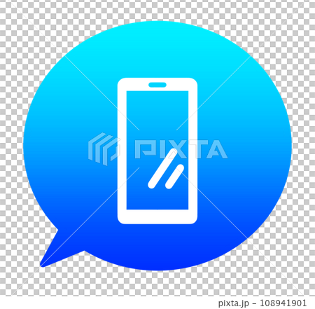 Blue gradient smartphone and speech bubble 108941901