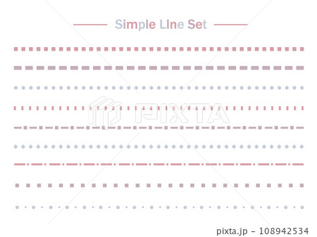 くすみカラーの幾何学ラインセット くすみカラーの幾何学ラインセット 108942534