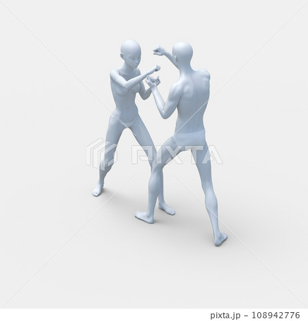 男女の違い　下着あり　体型の比較　perming3DCG イラスト素材 108942776