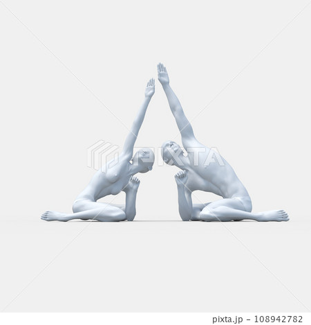 男女の違い 下着あり 体型の比較 perming3DCG イラスト素材 男女の違い 下着あり 体型の比較 perming3DCG イラスト素材 108942782
