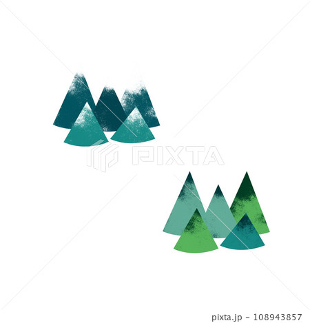 緑の山脈 雪山と三角山 緑の山脈 雪山と三角山 108943857