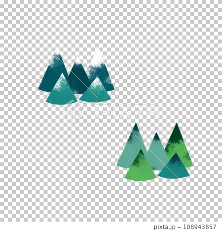 緑の山脈 雪山と三角山 緑の山脈 雪山と三角山 108943857