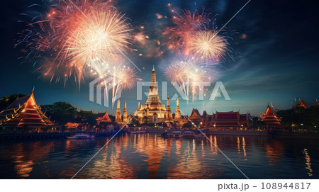 Bangkok Happy New Year Festival and Firework 108944817