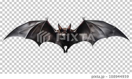 Halloween silhouette black bat on transparent background. Halloween silhouette black bat on transparent background. 108944939