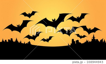 Halloween Silhouette Black bat on the isolated background 108944943
