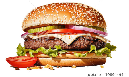 Hamburger on the transparent 108944944
