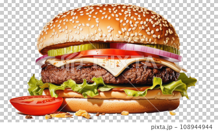 Hamburger on the transparent 108944944