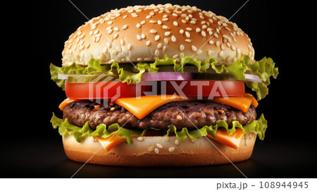 Hamburger on the isolated background 108944945