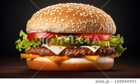 Hamburger on the isolated background Hamburger on the isolated background 108944947