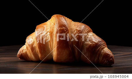croissant on the wooden background 108945004