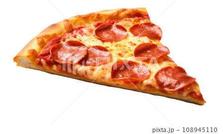 Slice of fresh Italian classic original Pepperoni Pizza transparent background Slice of fresh Italian classic original Pepperoni Pizza transparent background 108945110