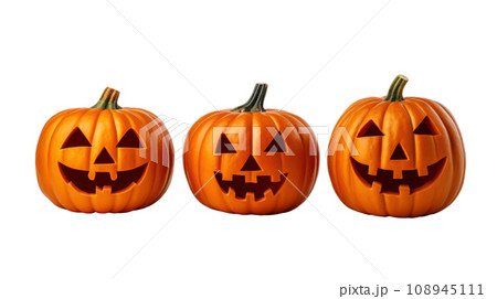 Halloween Pumpkins on the transparent backgrounds 108945111