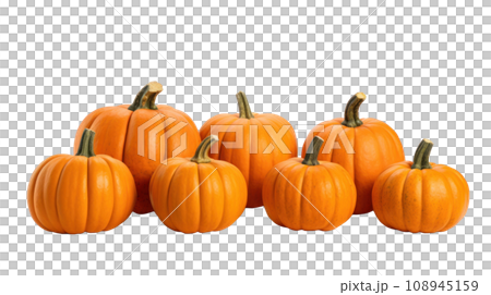 Pumpkins on transparent background Pumpkins on transparent background 108945159