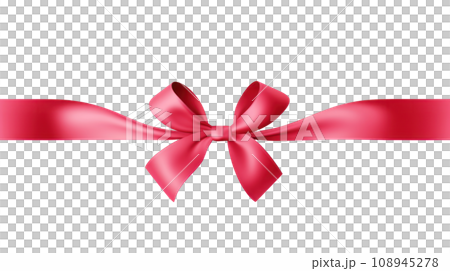 Red ribbon of valentine on the with transparent background 108945278