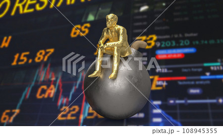 The man siting on Bomb for Business crisis concept 3d rendering The man siting on Bomb for Business crisis concept 3d rendering 108945355