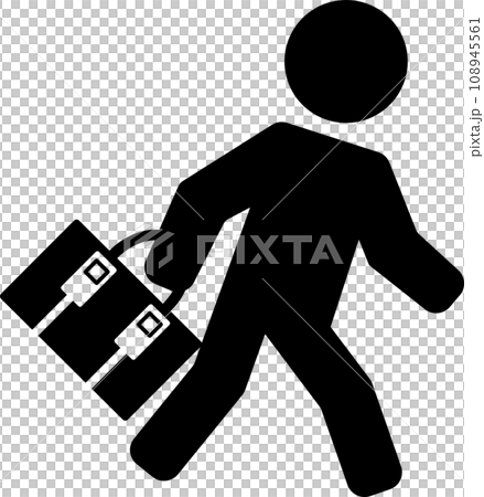 Pictogram illustration of a person holding a bag Pictogram illustration of a person holding a bag 108945561