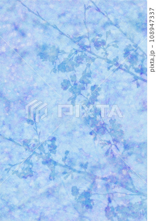 空色の和紙に写した、桜の花シルエットアート 108947337