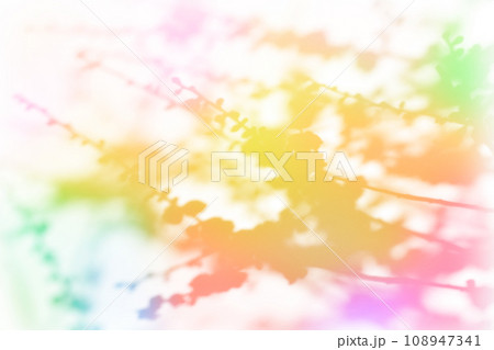 虹色のパステル調に描いた、梅の花シルエットアート 虹色のパステル調に描いた、梅の花シルエットアート 108947341