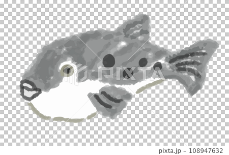 河豚水彩手繪插圖 河豚水彩手繪插圖 108947632