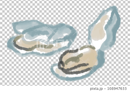 牡蠣水彩手繪插圖 108947633
