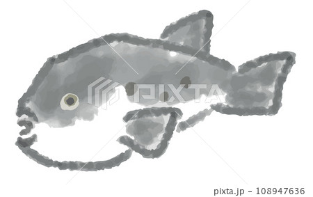 ふぐの水彩風手描きイラスト 108947636