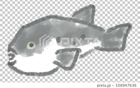 ふぐの水彩風手描きイラスト 108947636