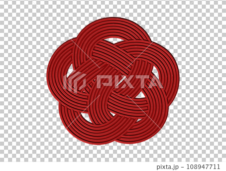 Ume knot red crimson Mizuhiki string 3D illustration icon material 108947711