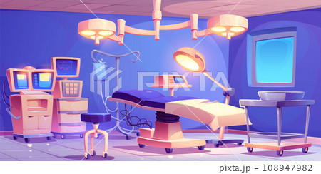 Surgery room interior with equipment Surgery room interior with equipment 108947982
