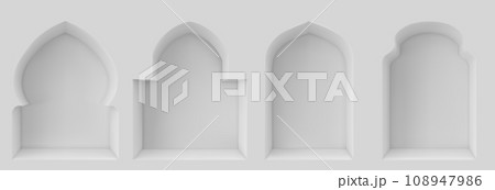 Arab windows set on white background Arab windows set on white background 108947986