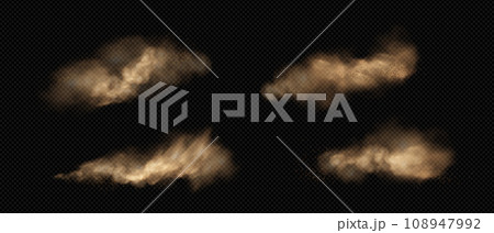 Dust clouds set isolated on transparent background 108947992