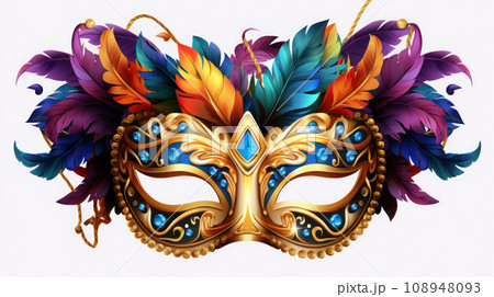 The mask Mardi Gras on the white background The mask Mardi Gras on the white background 108948093
