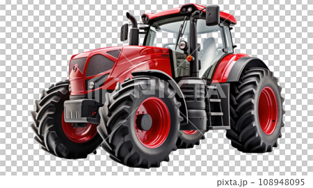 3D render of tractor full option on the transparent background 3D render of tractor full option on the transparent background 108948095