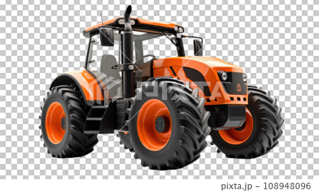3D render of tractor on the transparent background 3D render of tractor on the transparent background 108948096
