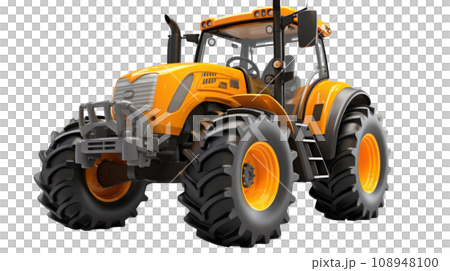3D render of tractor full option on the transparent background 108948100