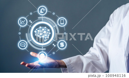 科学者とAI・人工知能イメージ 科学者とAI・人工知能イメージ 108948116