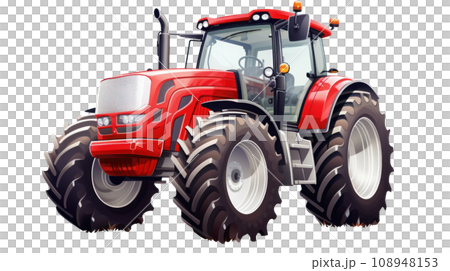 3D render of tractor on the transparent background 108948153