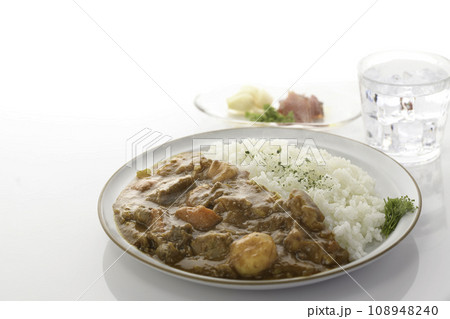家庭料理の定番　手作りカレー （白背景） 108948240