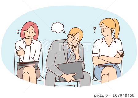 Diverse people in line waiting for interview 108948459
